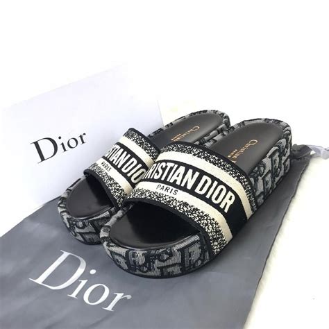 black christian dior slippers|christian dior female slippers.